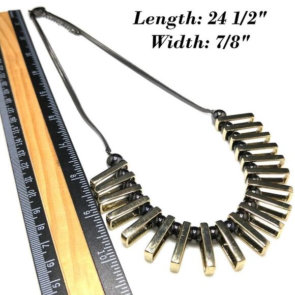 Express Mixed Metal Fringe Snake Chain Necklace, 24 Inches - Picture 6 of 7